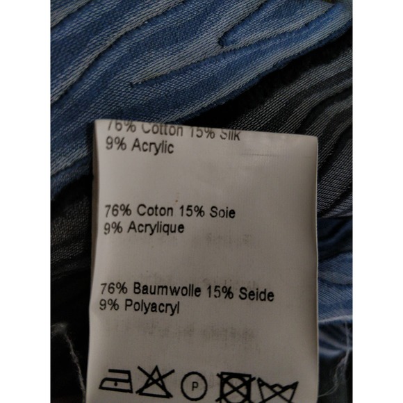 Piazza Sempione Blue Gray Striped Textured Embroidered Sleeveless Sheath Dress 6 - Picture 11 of 12